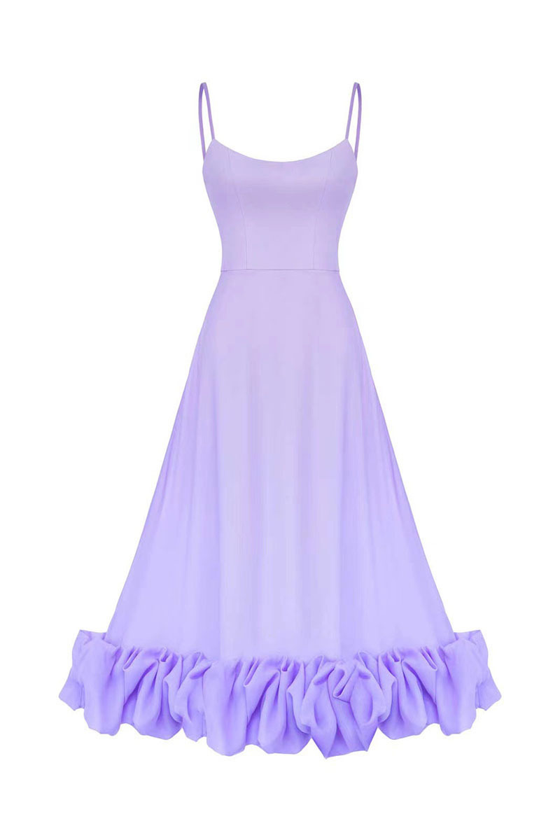 Cami Ruffle Hem Formal Party Bridesmaid A-Line Maxi Dress-Hayhty.All Rights Reserved.