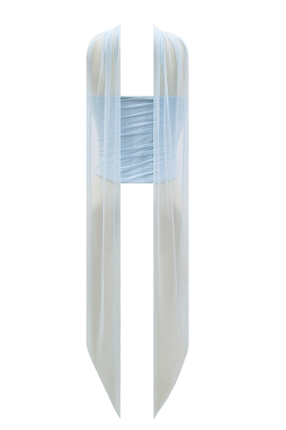 Neck Wrapped Strapless Corset Bodycon Maxi Skirt 2pcs Set-Blue-Hayhty.All Rights Reserved.