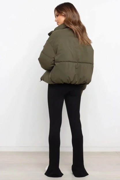 Long Sleeve Zip Puffer Jacket-Hayhty.All Rights Reserved.