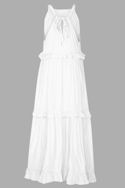 Ruffled Tiered Sleeveless Irregular Vacation Maxi Dresses-Hayhty.All Rights Reserved.