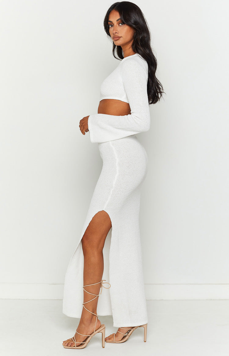 Knitted Cutout Long Sleeve Slit Maxi Dresses-Hayhty.All Rights Reserved.