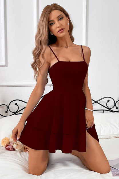 Cami Boat Neck Backless Cutout Bow Knotted Tiered Ruffle White Mini Dresses-Hayhty.All Rights Reserved.