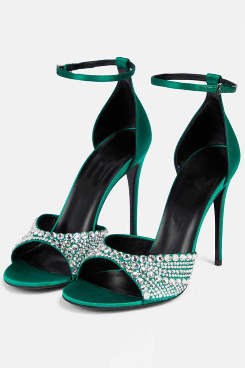 Peep-Toe Rhinestone Decor Ankle Strap Stiletto Heels-Fuchsia-Hayhty.All Rights Reserved.