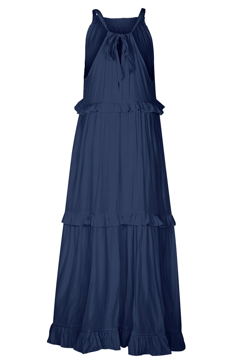Ruffled Tiered Sleeveless Irregular Vacation Maxi Dresses-Hayhty.All Rights Reserved.