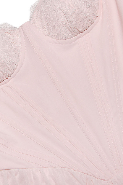 Mesh Long Sleeve Corset A-Line Pleated Ballet Style Mini Dresses-Hayhty.All Rights Reserved.