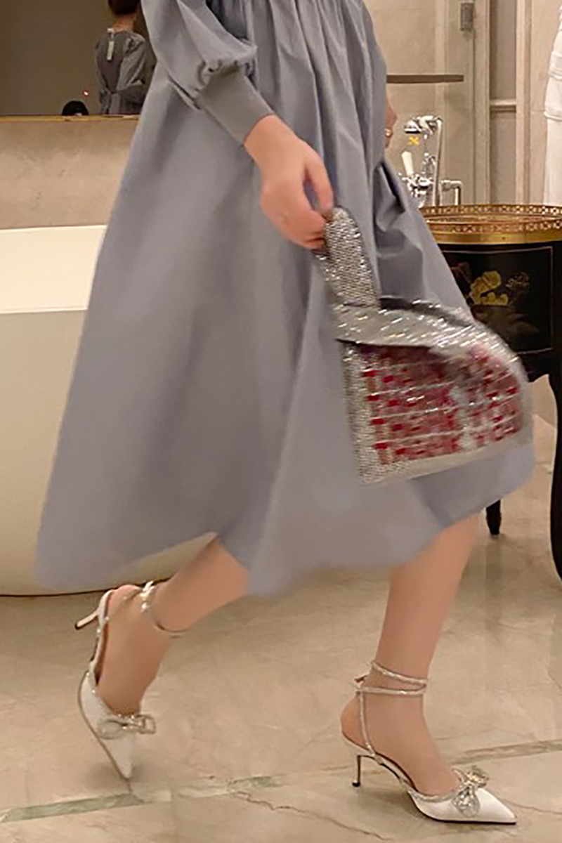 Rhinestone Bow Patchwork Pointy High Heel Sandals-Hayhty.All Rights Reserved.