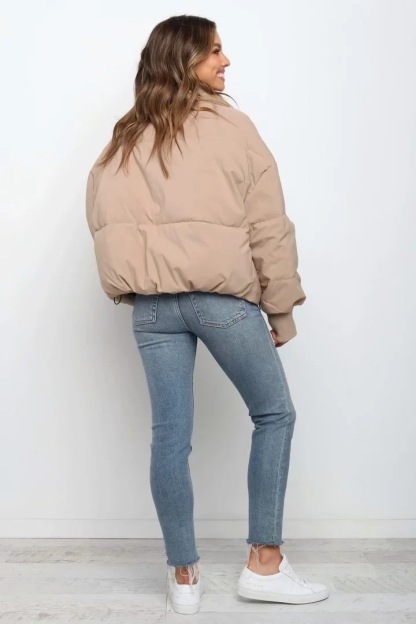 Long Sleeve Zip Puffer Jacket-Hayhty.All Rights Reserved.