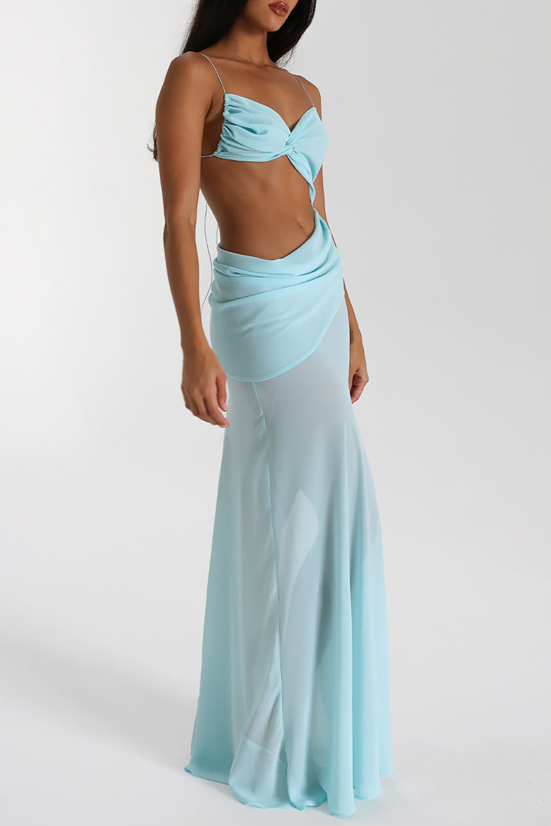 Backless See Through Cut Out Tied Up Party Maxi Dresses-Blue-Hayhty.All Rights Reserved.