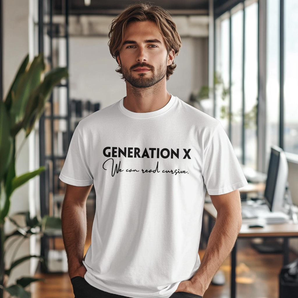 Gen X We Can Read Cursive T-Shirt