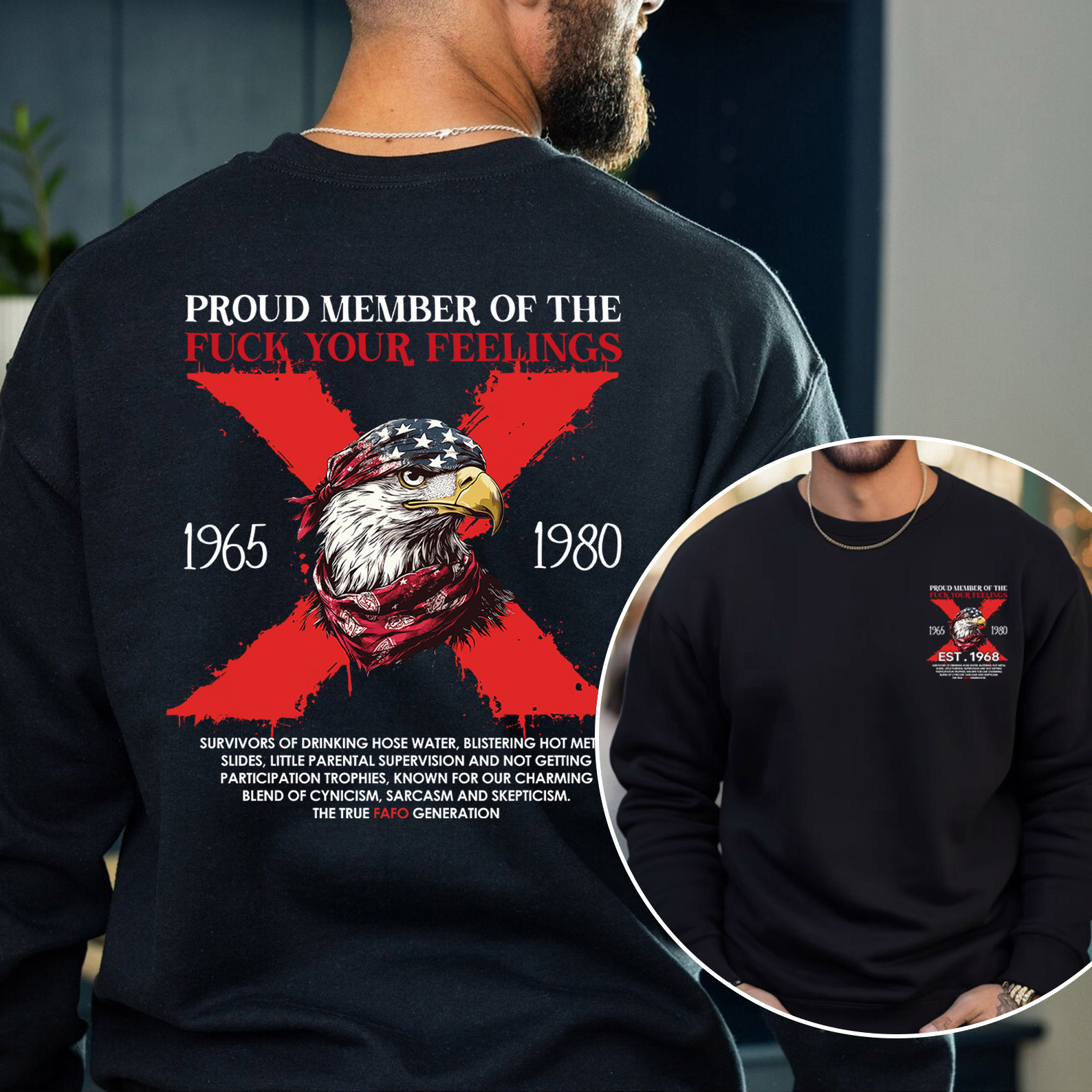 Halloween Gen X  Eagle Crewneck