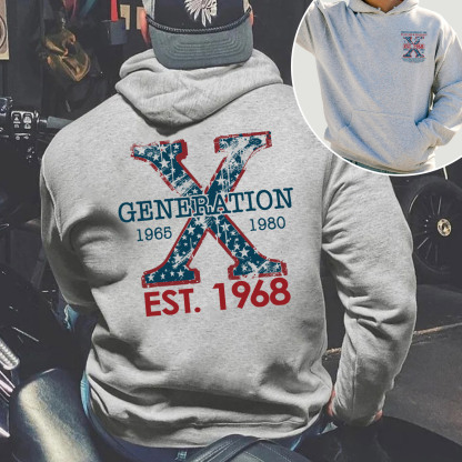 Proud Gen X Member Customize Year Double Side Print Hoodie