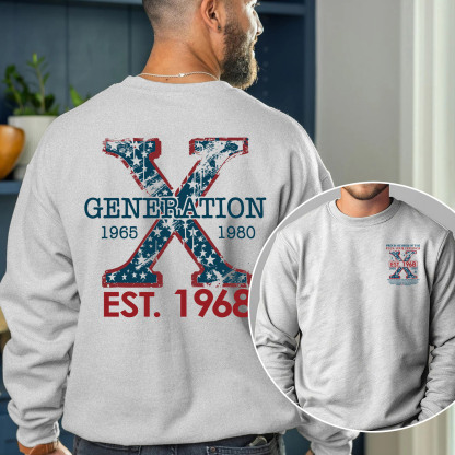 Proud Gen X Member Customize Year Double Side Print Crewneck