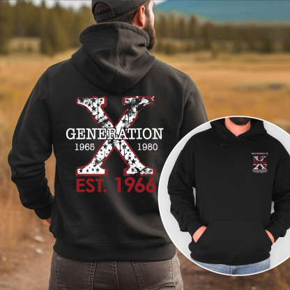Proud Gen X Member Customize Year Double Side Print Hoodie