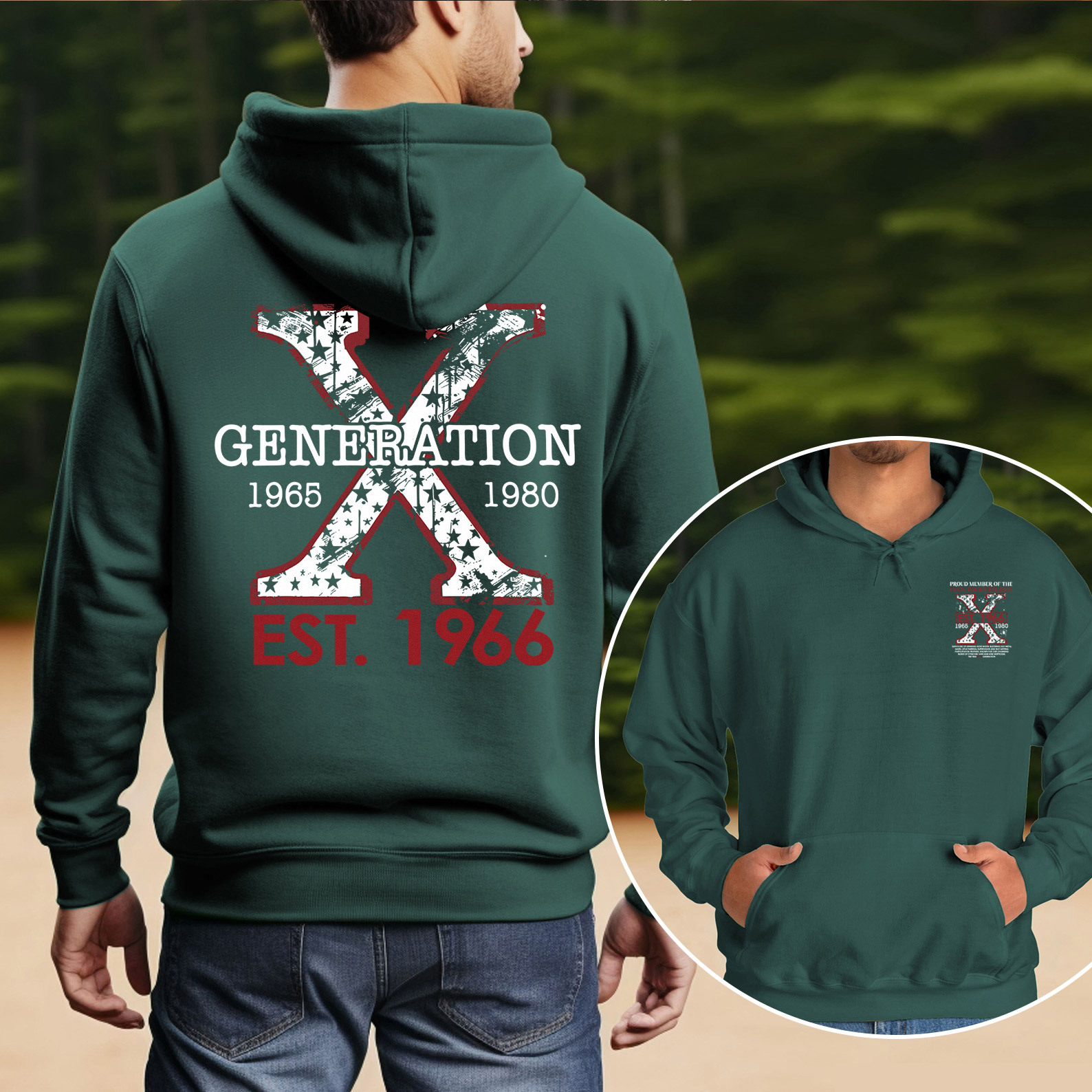 Proud Gen X Member Customize Year Double Side Print Hoodie