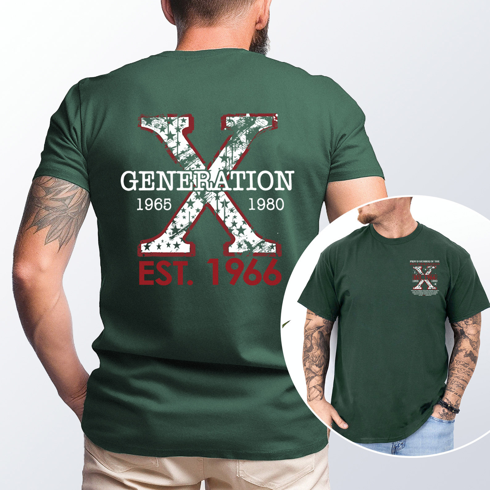 Proud Gen X Member Customize Year Double Side Print T-shirt