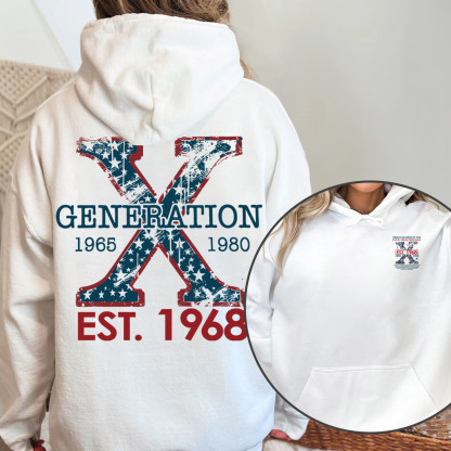 Proud Gen X Member Customize Year Double Side Print Hoodie
