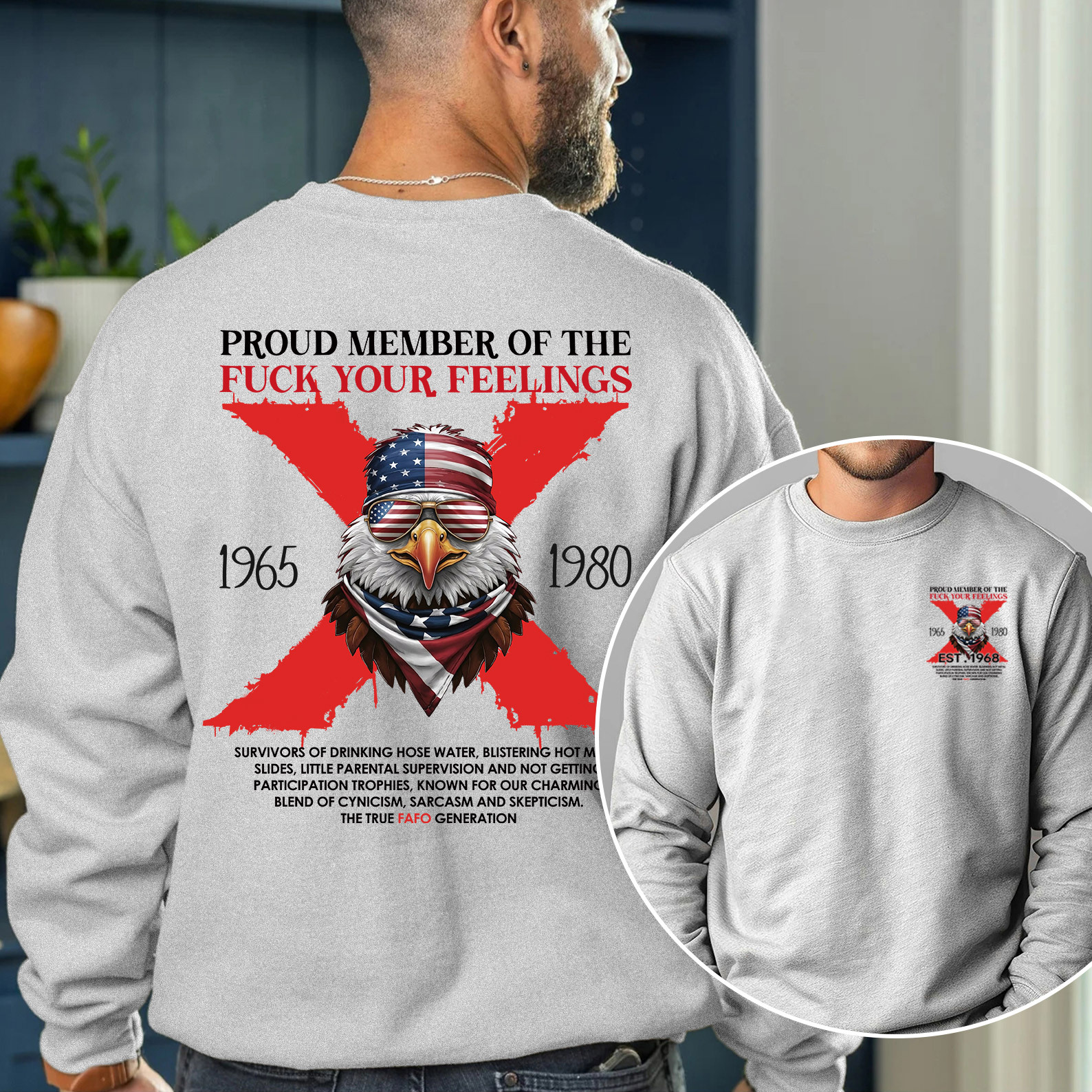 Halloween Gen X  Eagle Crewneck