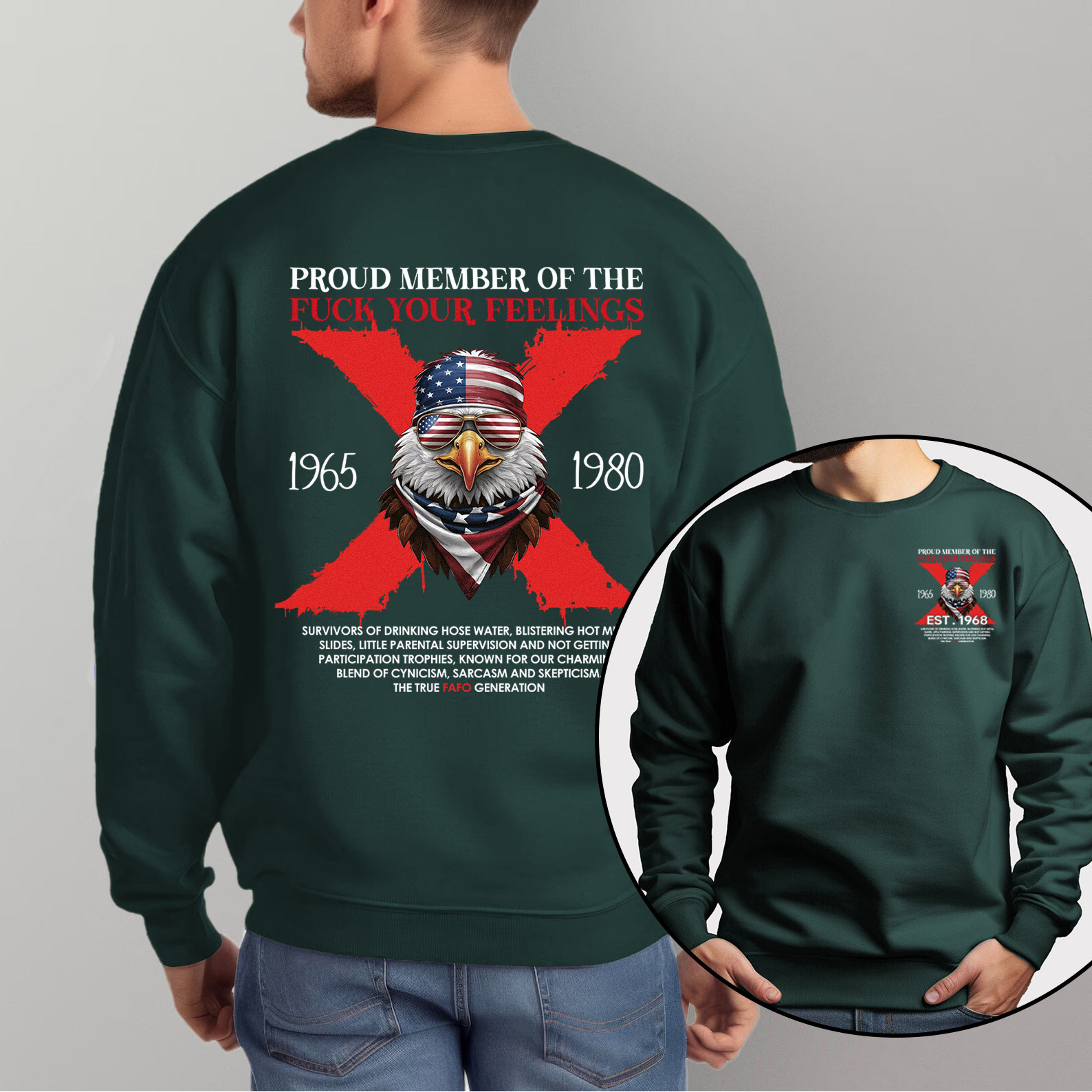 Halloween Gen X  Eagle Crewneck