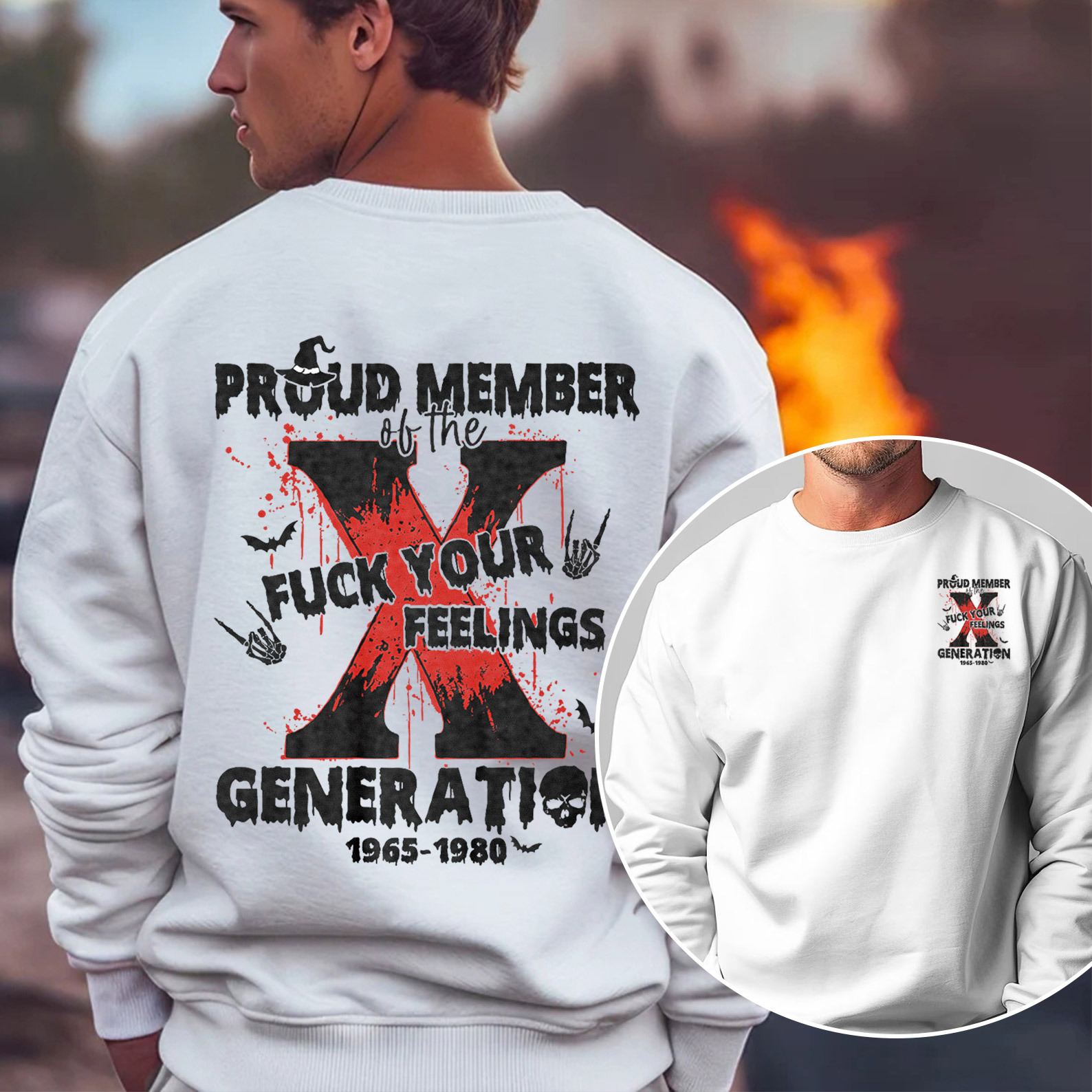 Proud Member Fck Your Feelings Generation X Crewneck
