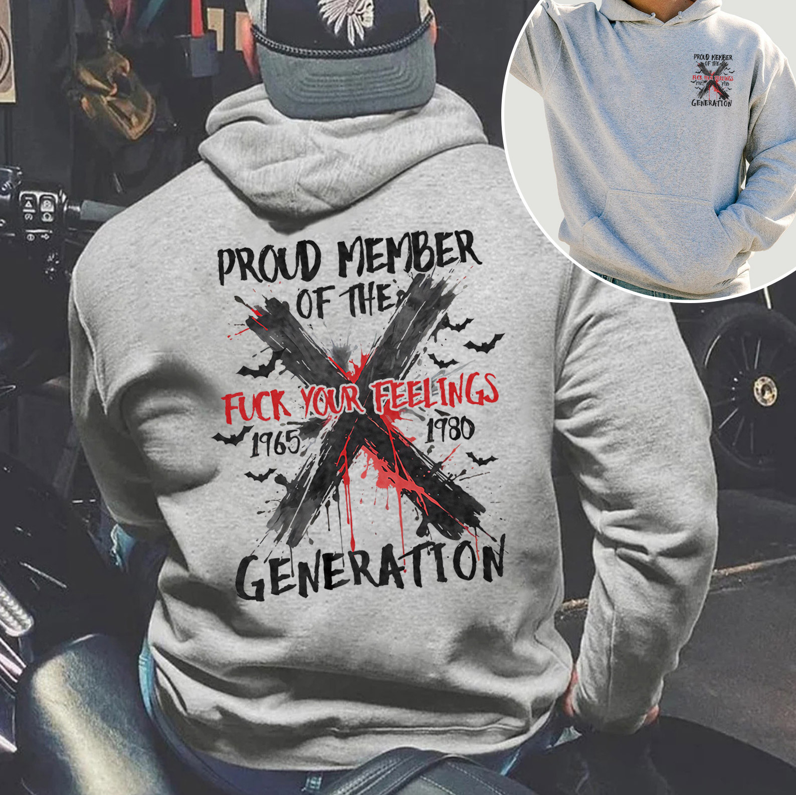 Graffiti Proud Member Fck Your Feelings Generation X Hoodie