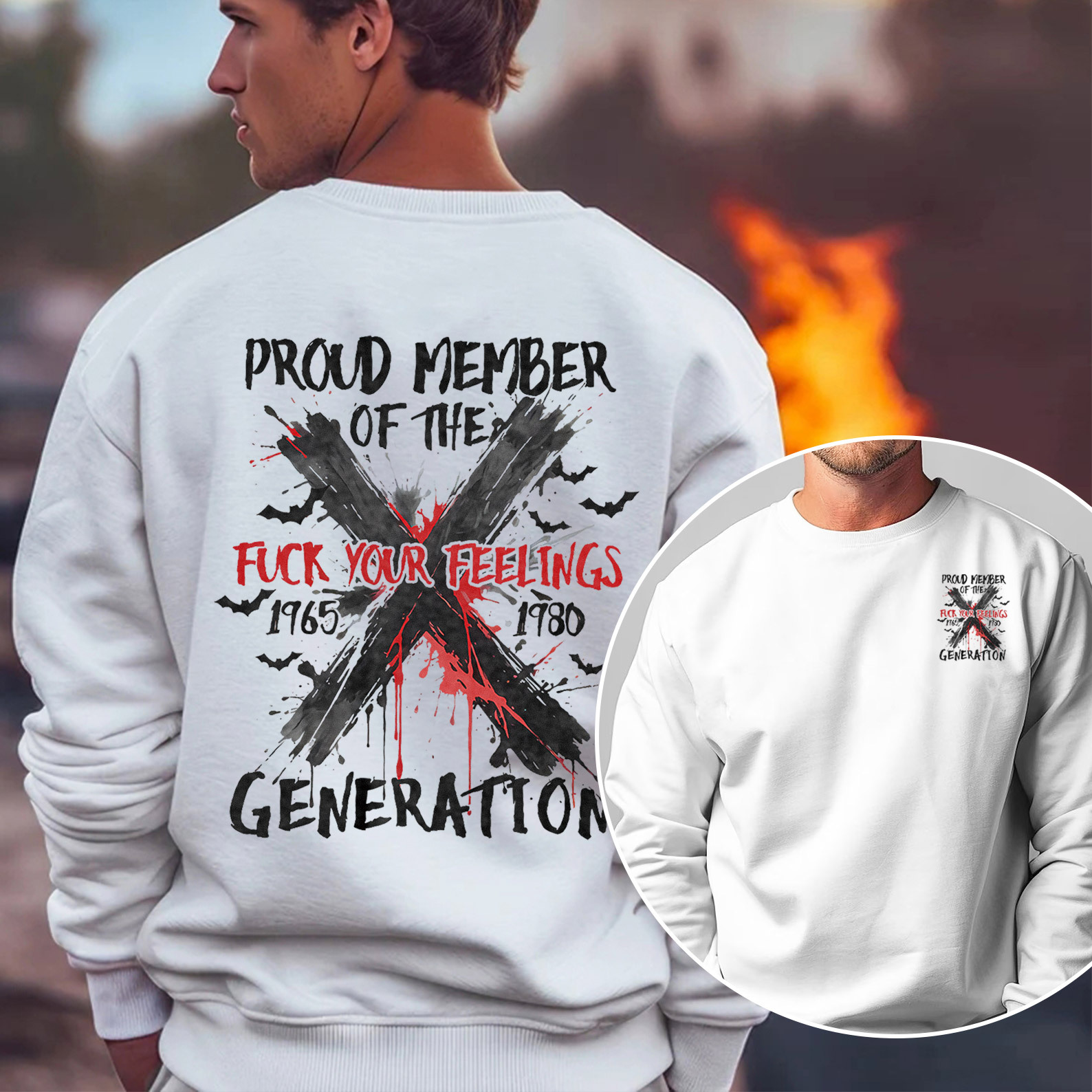 Graffiti Proud Member Fck Your Feelings Generation X Crewneck