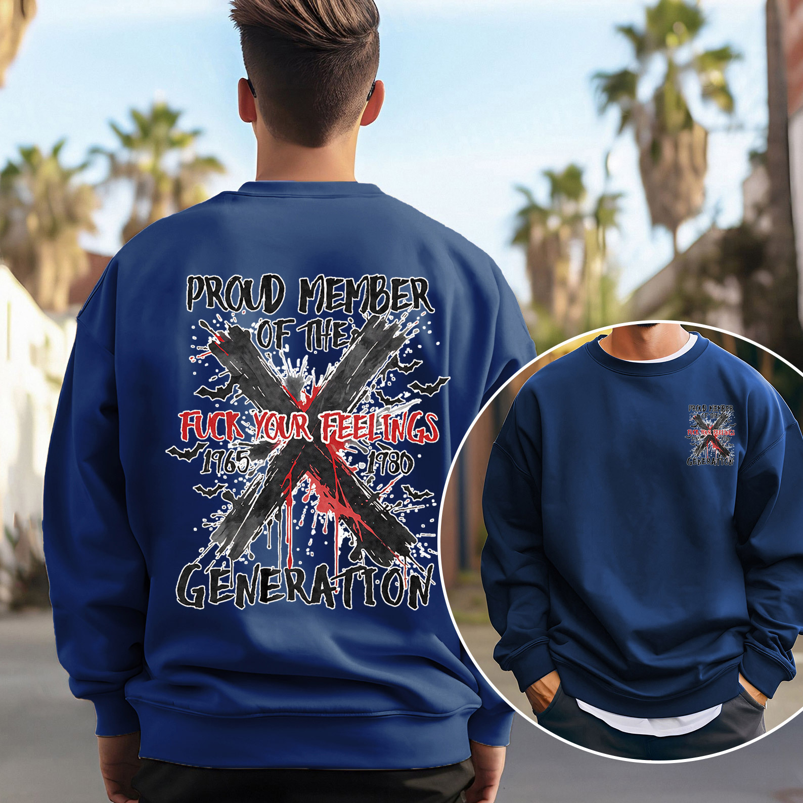 Graffiti Proud Member Fck Your Feelings Generation X Crewneck