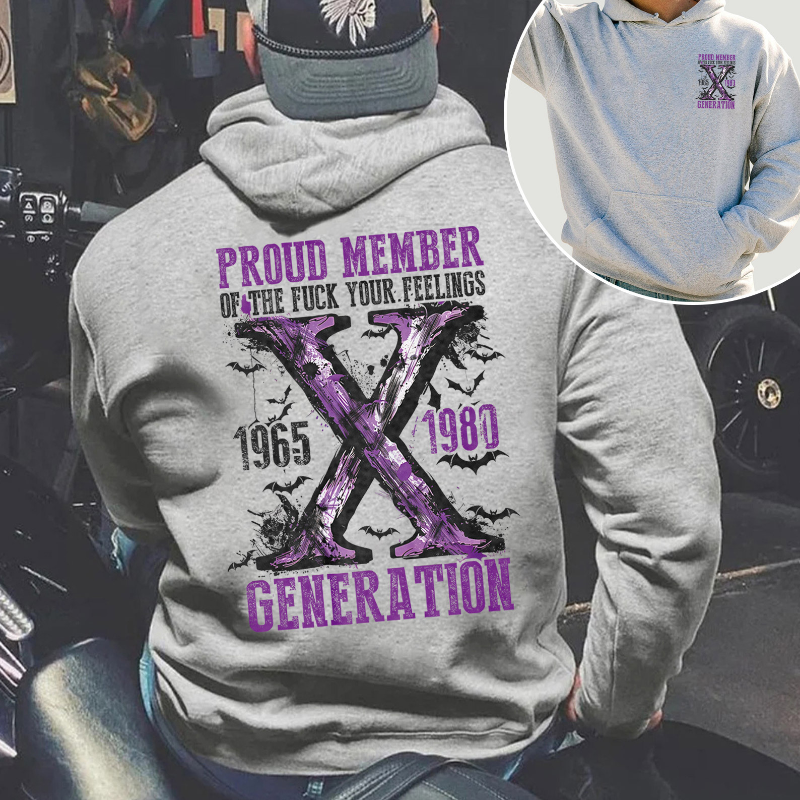 Purple Proud Member Fck Your Feelings Generation X Hoodie