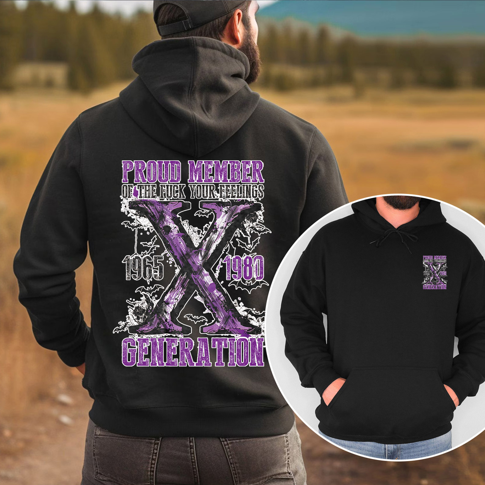 Purple Proud Member Fck Your Feelings Generation X Hoodie