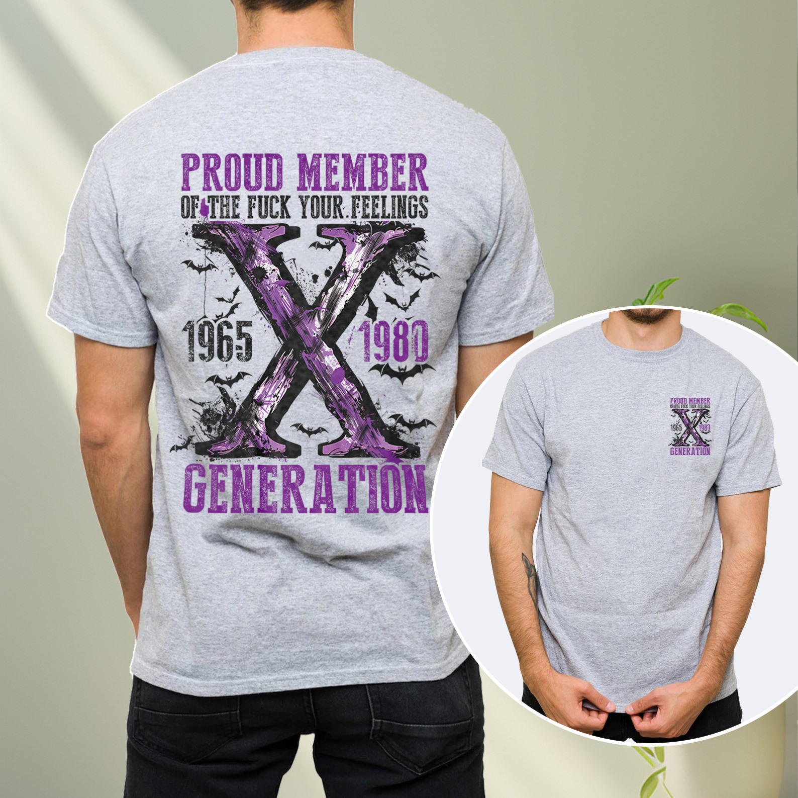 Purple Proud Member Fck Your Feelings Generation X T-shirt