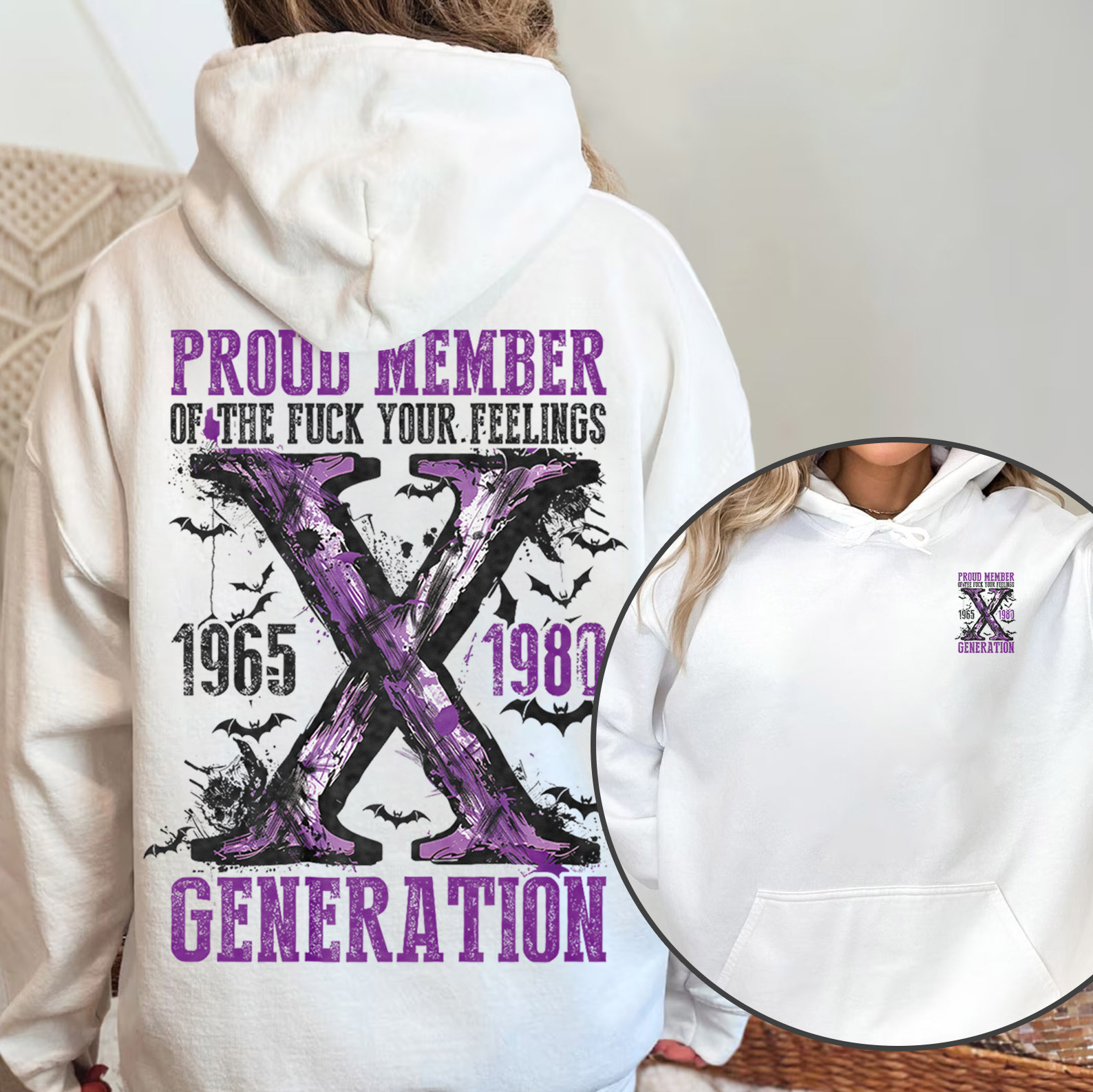 Purple Proud Member Fck Your Feelings Generation X Hoodie