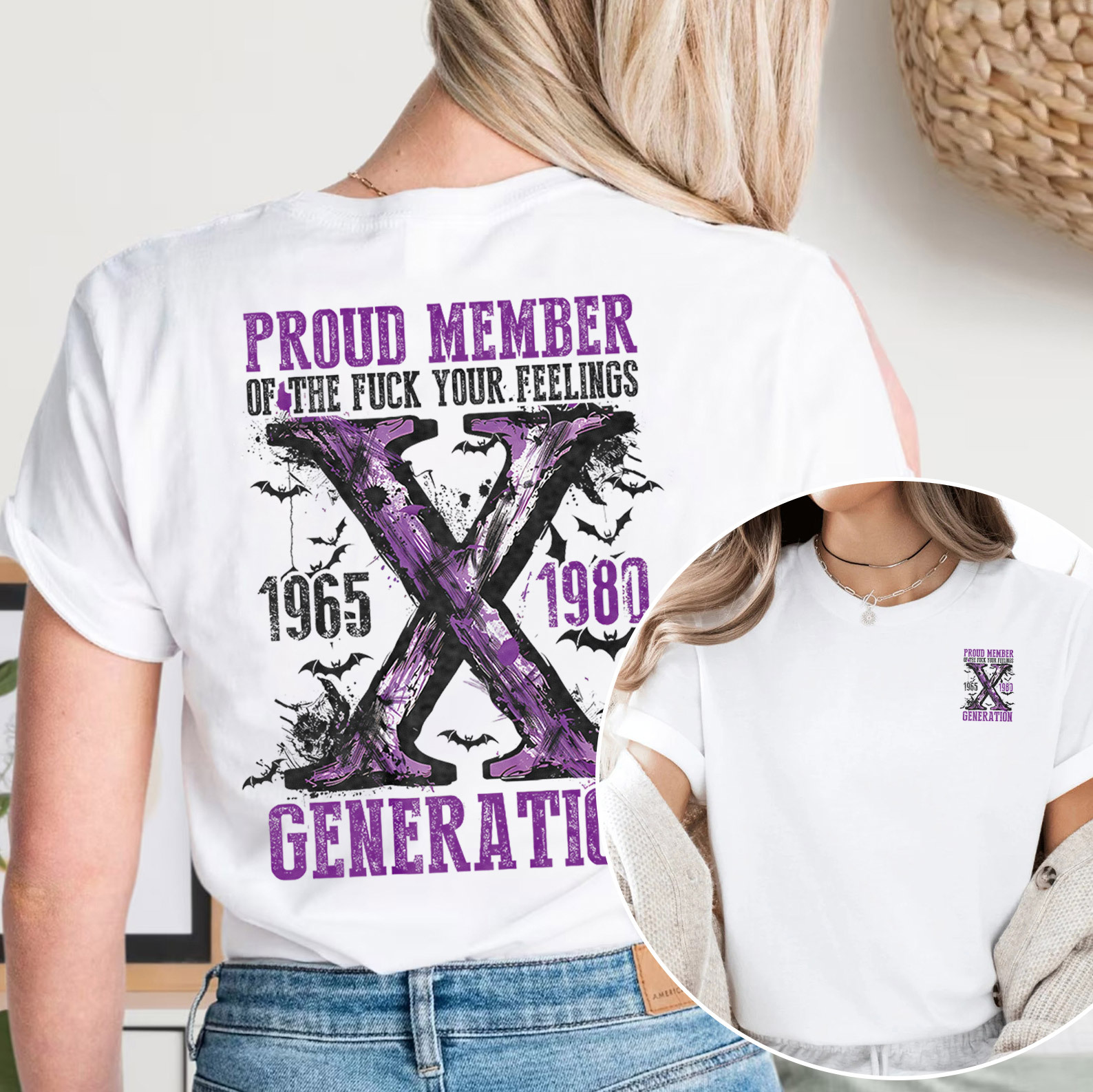 Purple Proud Member Fck Your Feelings Generation X T-shirt