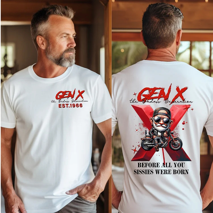 Custom Cool Biker Gen X T-shirt