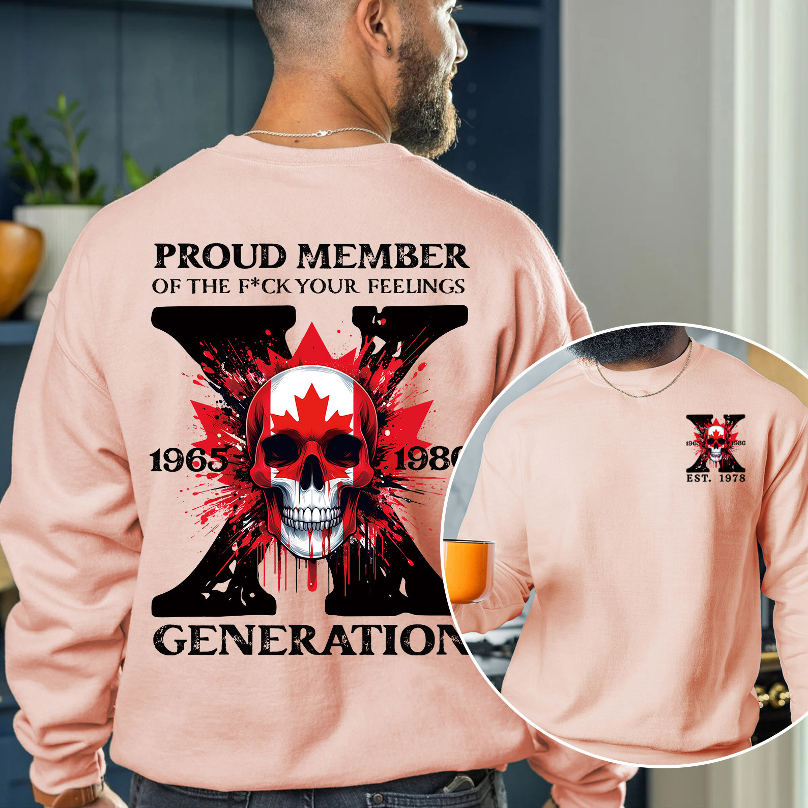 Canada Funny Skull Generation X Crewneck