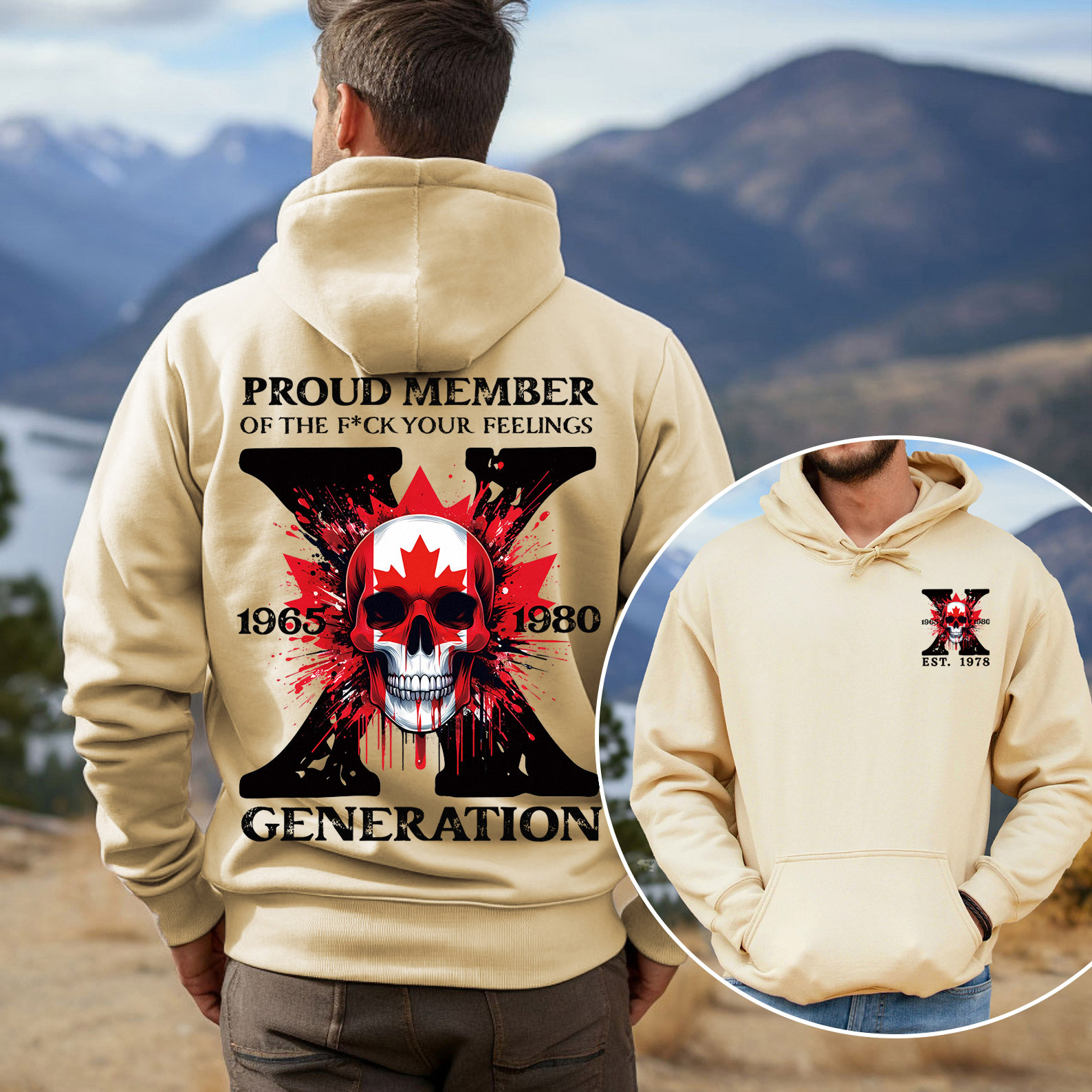 Canada Funny Skull Generation X Hoodie