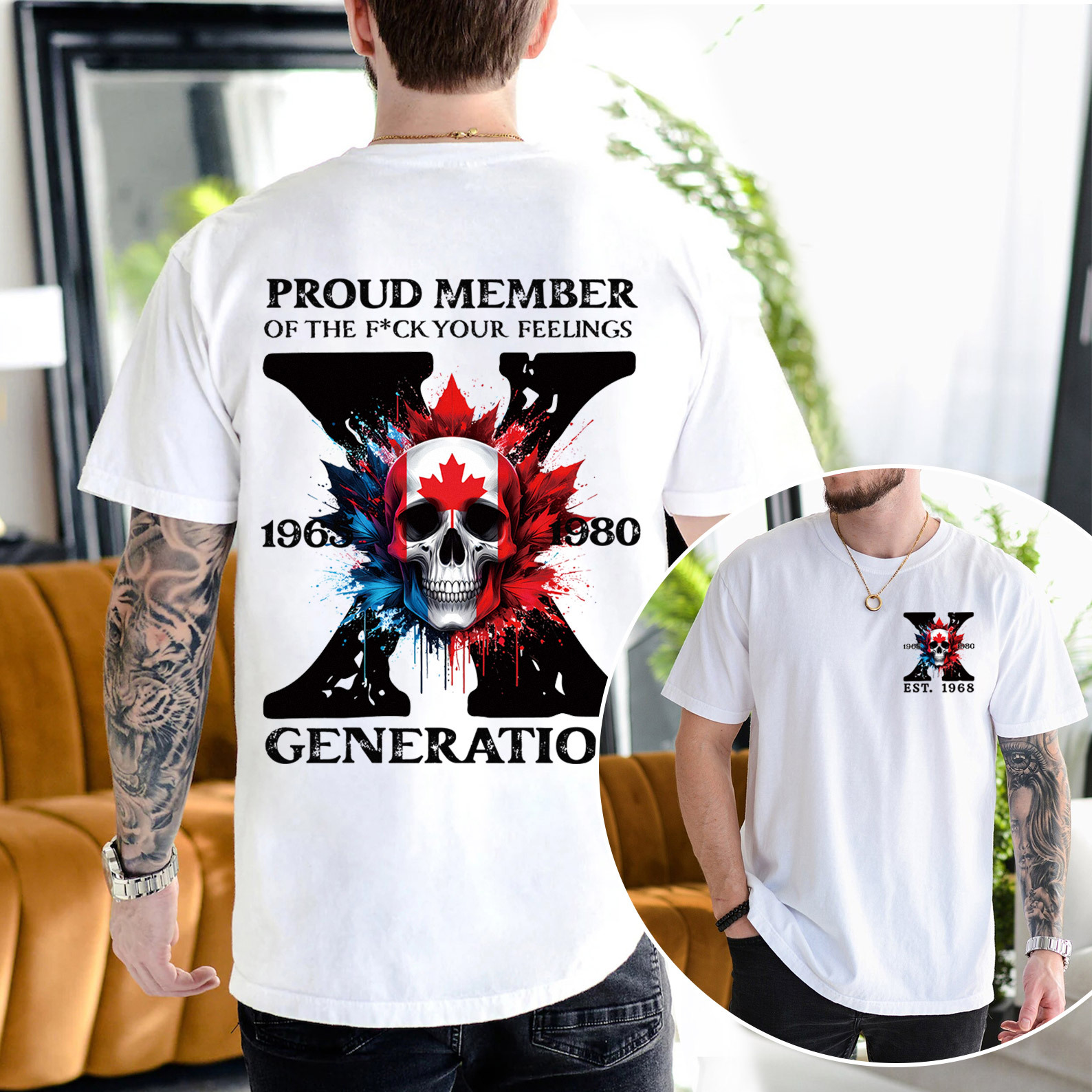 Canada Funny Skull Generation X T-shirt