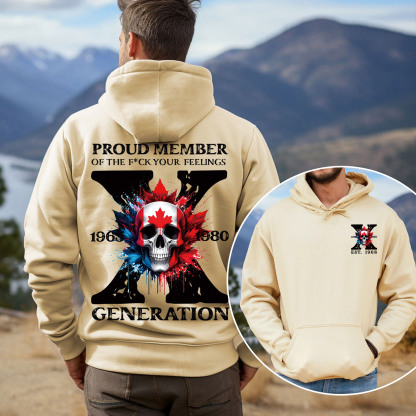 Canada Funny Skull Generation X Hoodie