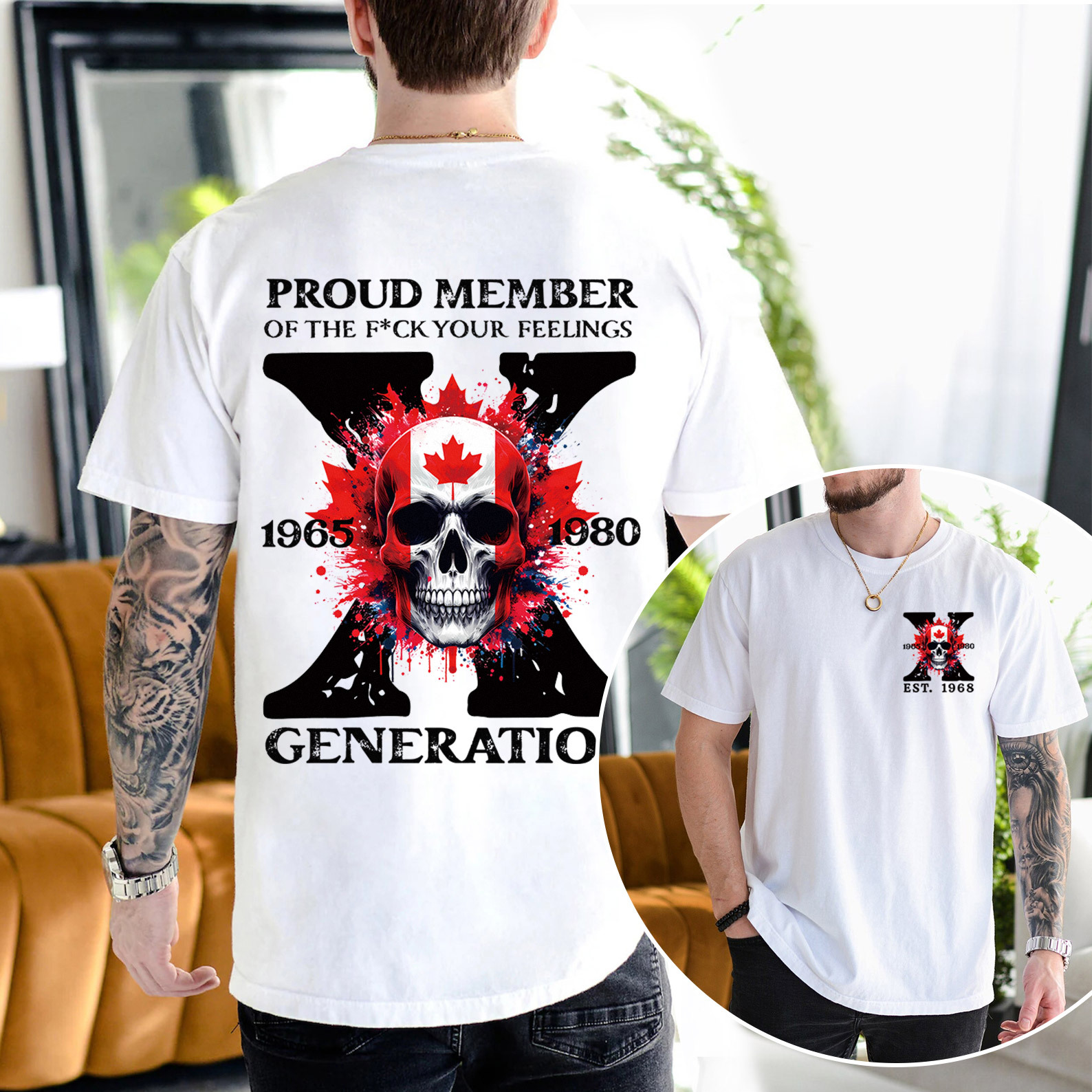 Canada Funny Skull Generation X T-shirt