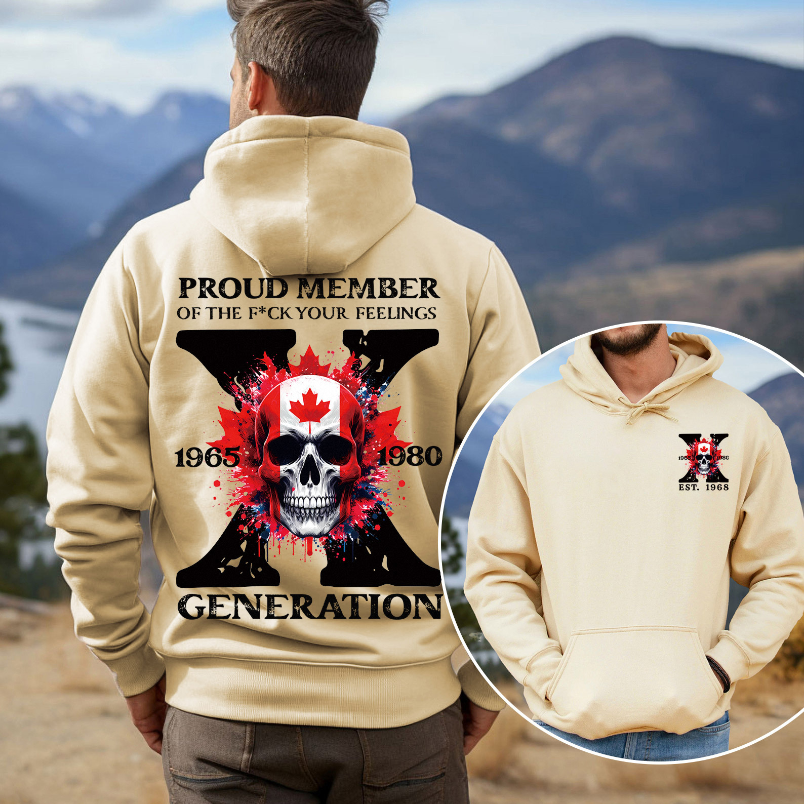 Canada Funny Skull Generation X Hoodie