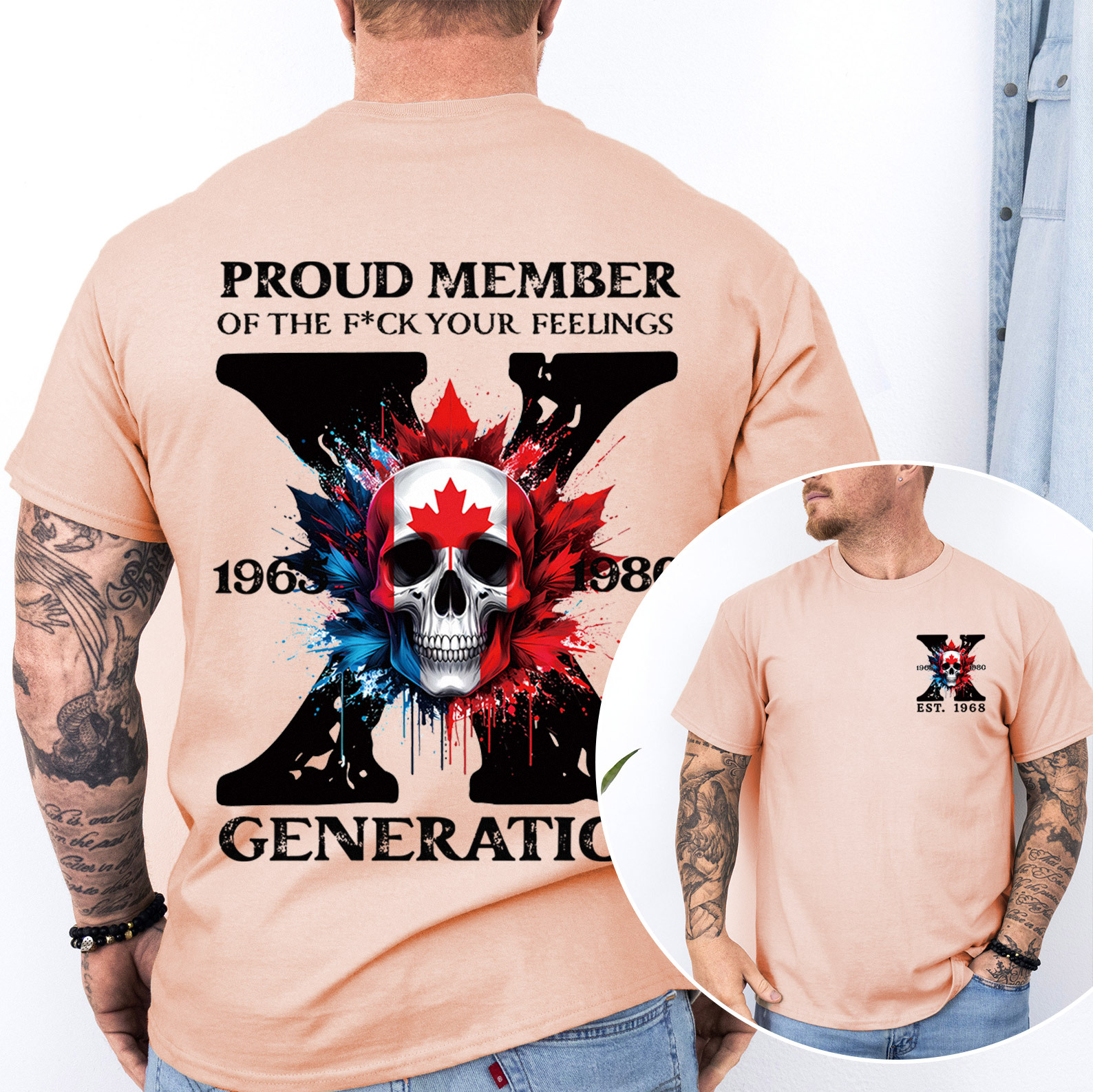 Canada Funny Skull Generation X T-shirt