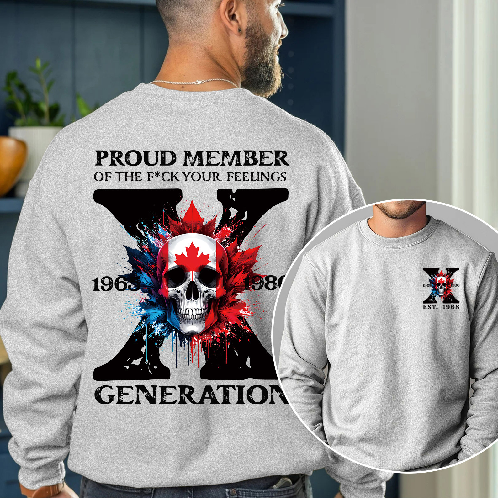 Canada Funny Skull Generation X Crewneck