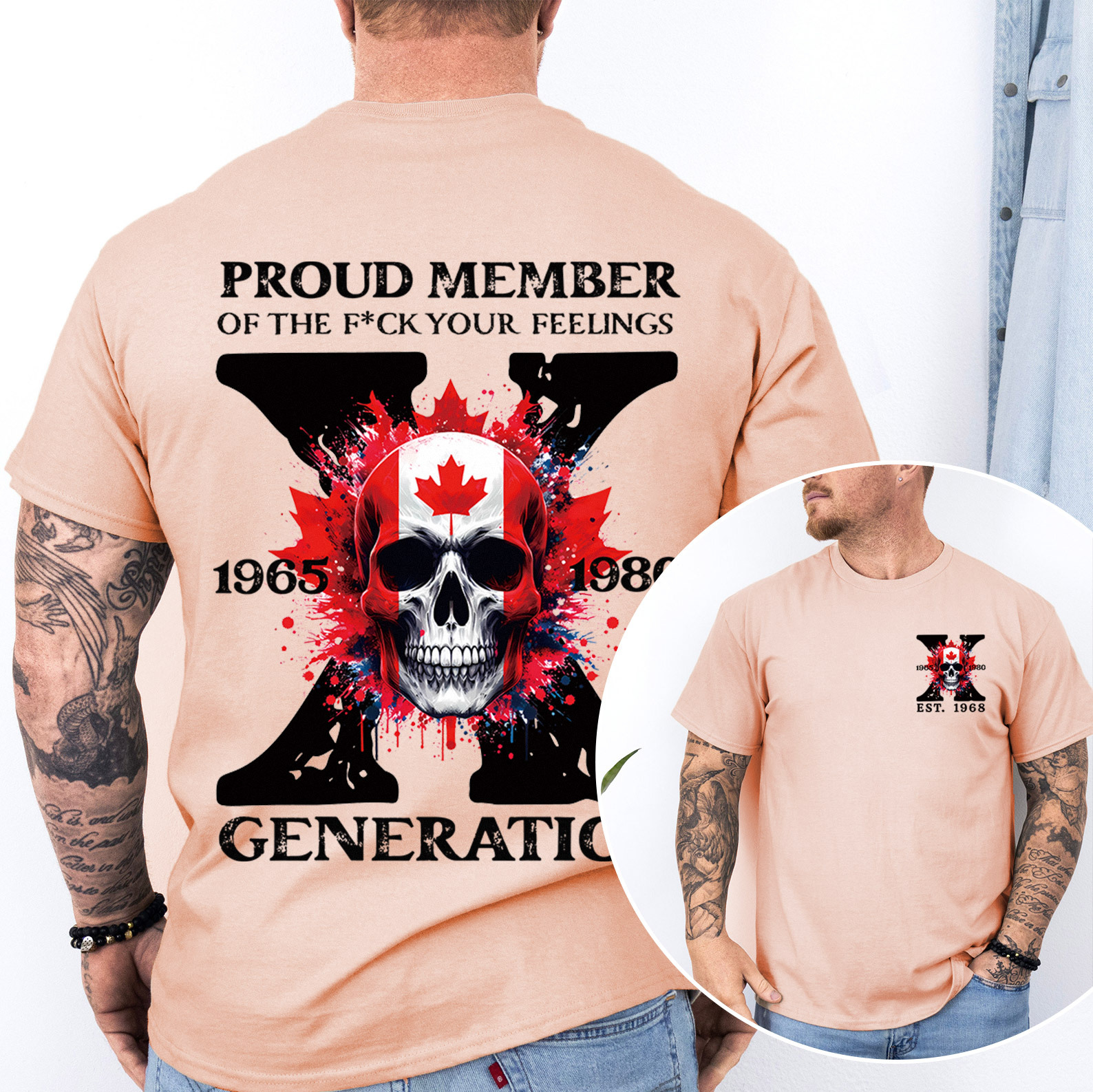 Canada Funny Skull Generation X T-shirt