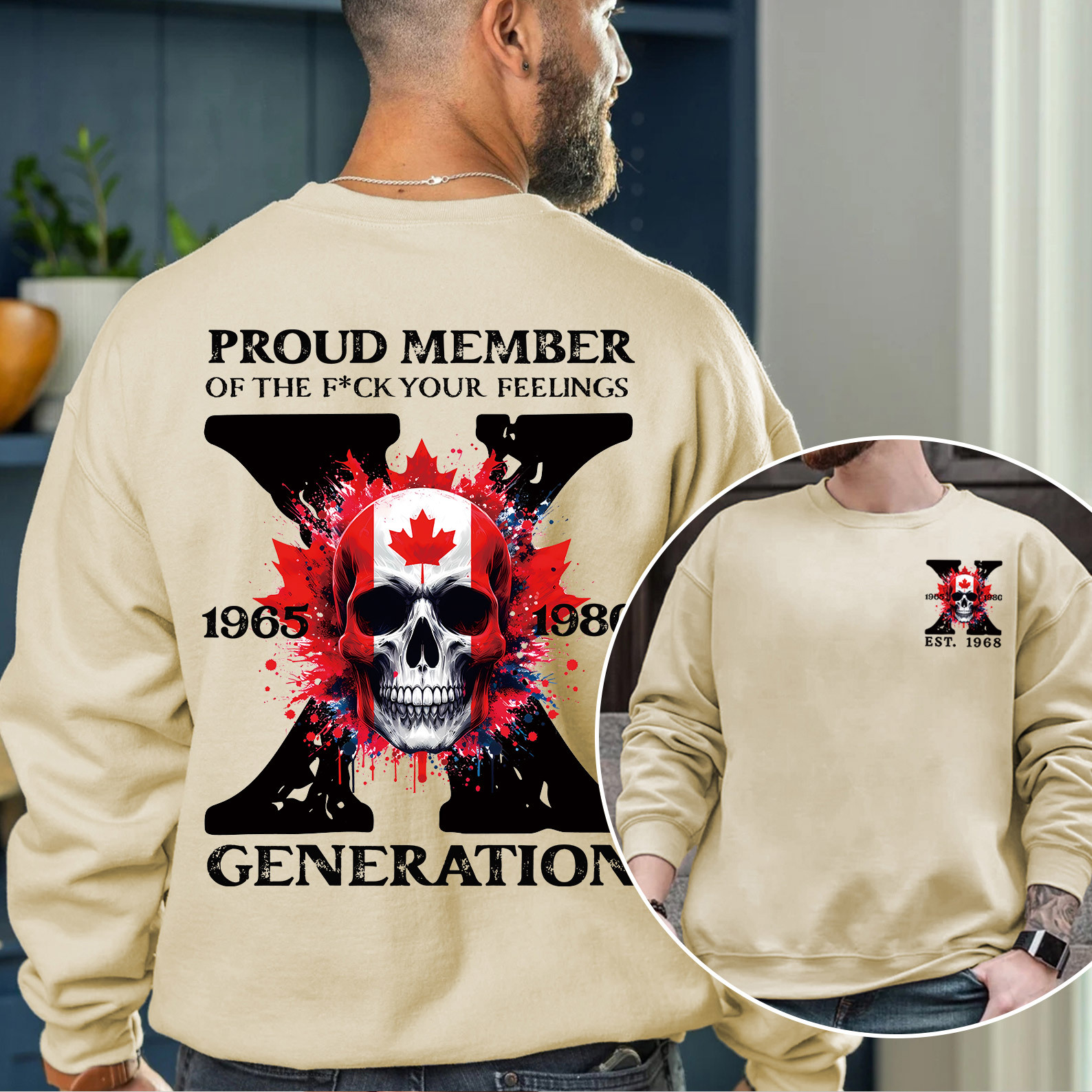 Canada Funny Skull Generation X Crewneck