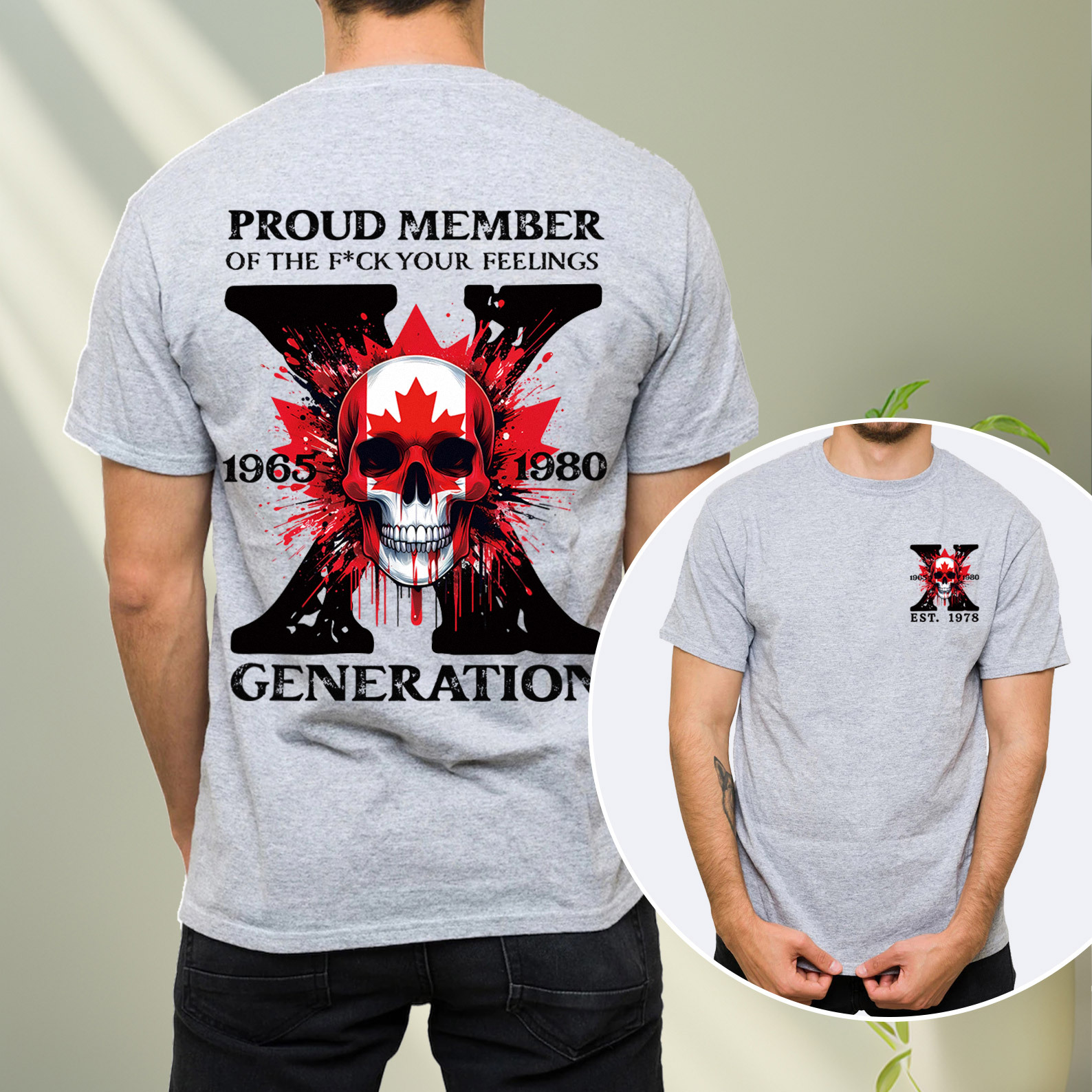 Canada Funny Skull Generation X T-shirt