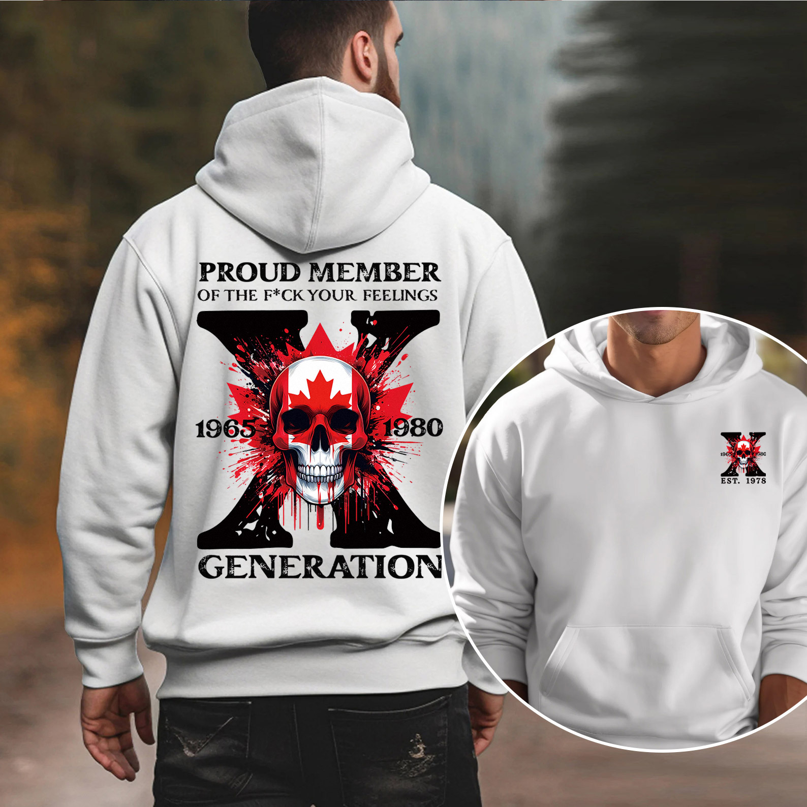 Canada Funny Skull Generation X Hoodie