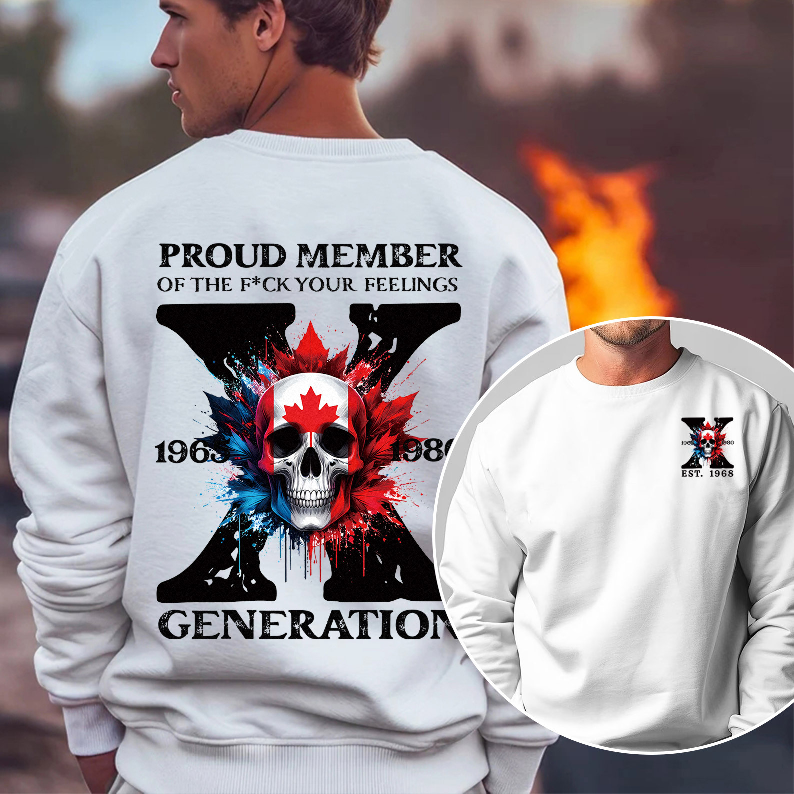 Canada Funny Skull Generation X Crewneck