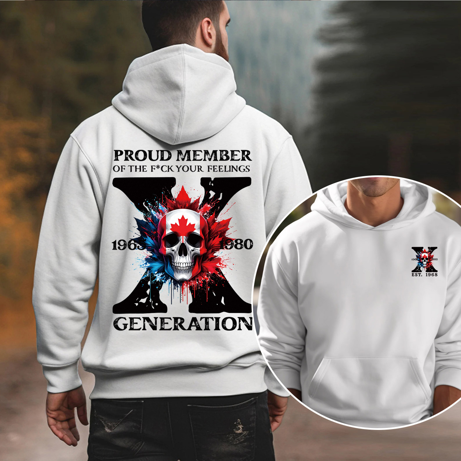 Canada Funny Skull Generation X Hoodie
