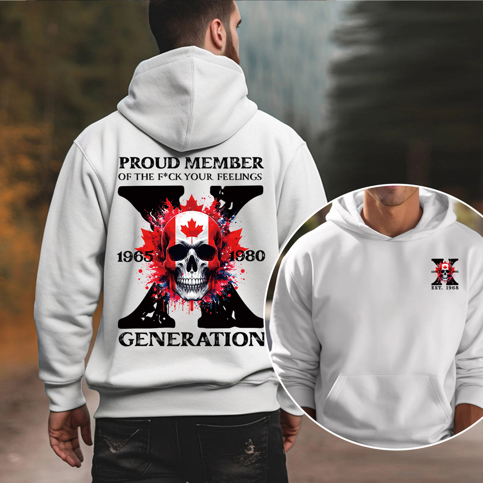 Canada Funny Skull Generation X Hoodie