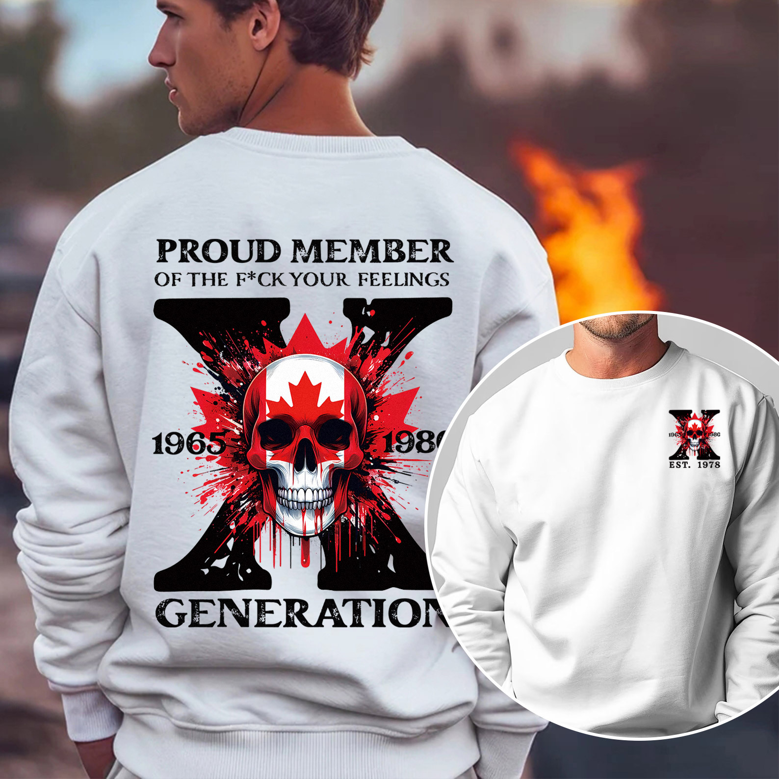 Canada Funny Skull Generation X Crewneck