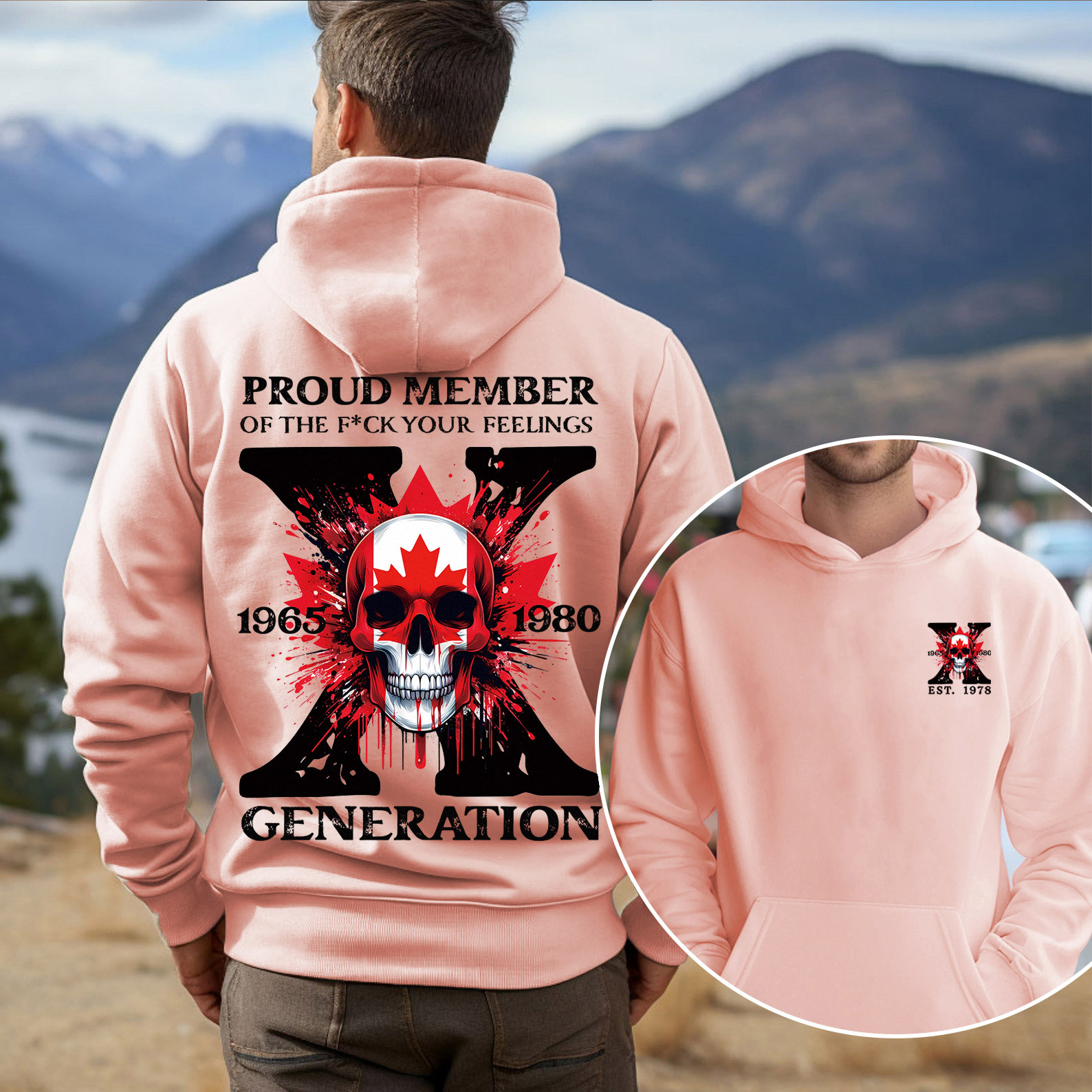 Canada Funny Skull Generation X Hoodie