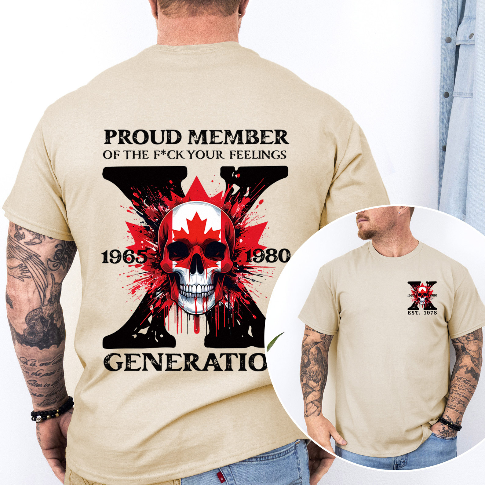 Canada Funny Skull Generation X T-shirt